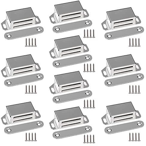 Magnetschnäpper Edelstahl 10 Stück Türmagnete 6kg Stark Magnetverschluss Schrank Magnet Türschließer Tür Magnete Schrankmagnete Möbelmagnete Magnet für Schranktür