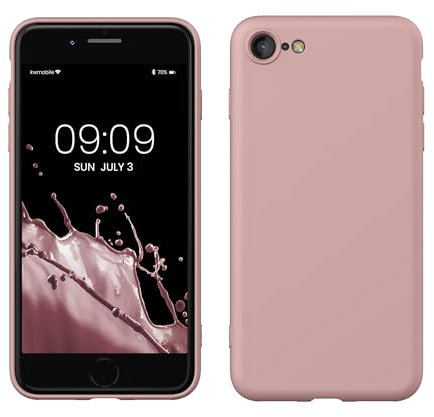 kwmobile Handyhülle für iPhone SE 2022 Hülle/iPhone SE 2020 / iPhone 8 / iPhone 7, für iPhone SE Hülle - Schutzhülle für kabelloses Laden - Case in Winter Rose