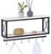 Wandgarderobe ARMANDO mit weißer Ablage Garderobenleiste Hängegarderobe schwarz lackiert im Industrial Design