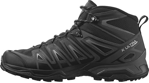 Salomon X Ultra Pioneer Mid Gore-Tex wasserdichte Herren Outdoorschuhe, Outdoor-bereit, Sicherer Fußhalt, Stabil und gedämpft, Black, 45 1/3