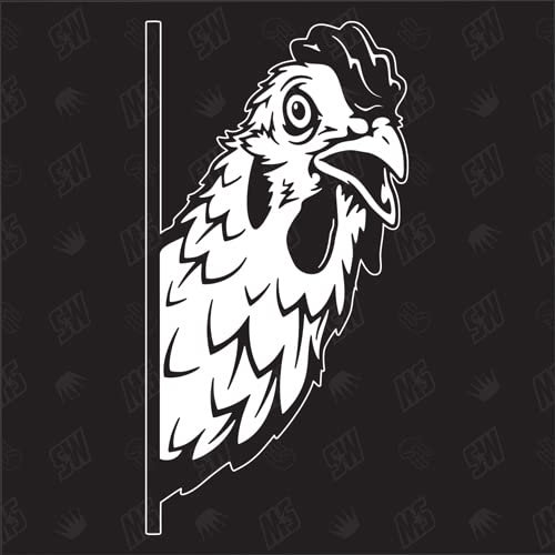 speedwerk-motorwear Huhn Version 2 - Aufkleber, Henne, Autoaufkleber, Sticker, Bauernhof, Tiere, Farmanimals, Hahn, Gockel, Hühnchen, Vogel, Geflügel (AUCH MIT Wunschname MÖGLICH)