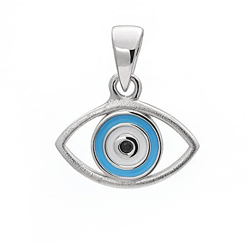 NKlaus Paar 11x7,4mm Böser Blick Ohrstecker oder Kettenanhänger 925 Silber evil eyes Ohrringe Baluer Achat