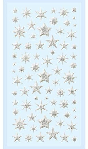NEU SOFTY 3-D Sticker/Aufkleber, Stern, silber, 1 Bogen