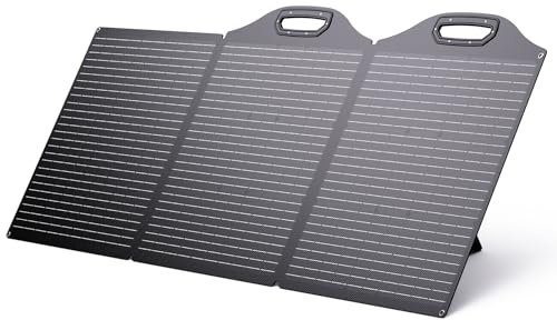 BigBlue 150W Panel Solar ETFE Portátil, N-Type Cargador Solar Plegables (20,8V/9,23A) con Soporte de Pie, Impermeable IP68, Paneles Solares con Cable para Central Eléctrica, Acampadas, RV
