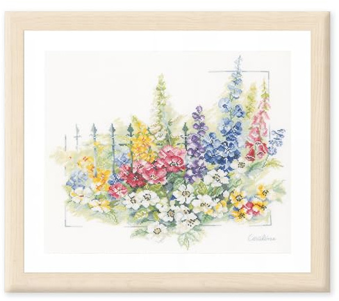Lanarte Kreuzstich Stickpackungen Gezählter Kreuzstichbilder Set BLUMENEXPLOSION Wanddekoration Handarbeit Set für Erwachsene 45 x 40 cm DIY Deko Bastelset Handwerker Kreative Geschenkset
