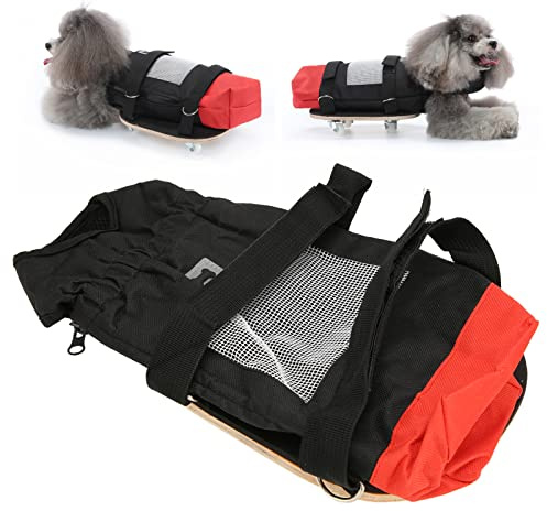 Pssopp Dog Walking Scooter, Elastic Band Silent Wheels Pet Wheelchair Breathable Oxford Fabric Dog Wheelchair for Old Disabled Dogs S(Suitable for 2‑3.5kg/4.4‑7.7lb)