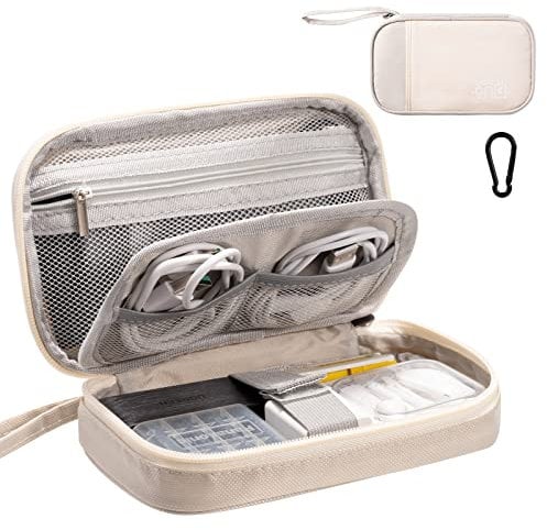 OrgaWise Accessories Bag Travel Electronics Organiser Cables Case for Power Bank, Charging Cable, Power Bank,Tablet, ect (S2-Beige)
