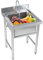 Fregadero Industrial Acero Inoxidable Con Patas Comercial De Un Solo Tazón Fregadero De Cocina Independiente Lavabo De Mano Para Lavandería, Patio Trasero, Garaje, Restaurante, Al Aire Libre