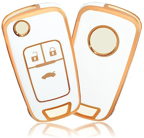 OFFCURVE Couvre Clef Etui a Clef, Étui à Clés TPU Etui Carte Clé Voiture 2/3 Boutons pour Chevrolet Aveo Spark Cruze Prism Opel Vauxhall Adam Cascada Mokka Astra Corsa Insignia Buick Regal Lacrosse