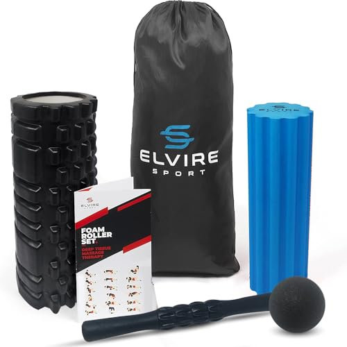 Elvire Faszienrolle für Tiefenmassage, Enthält Schaumstoffrollen, Massageroller Weich & Triggerpunkte, Faszienball (massageball), Fußroller Rücken, Beine, Füße, Nacken Plantarfasziitis