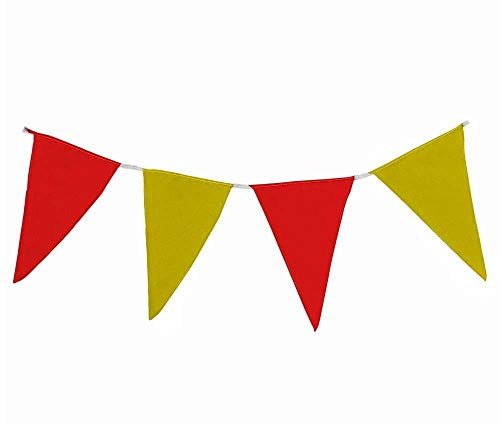 Deitert Wimpelkette Outdoor wetterfest – 10m oder 50m Girlande aus Fahnenpolyester mit Nylonseil – Party Deko für Schützenfest, Geburtstag, Straßenfest, Karneval & Grillparty (Meterware)