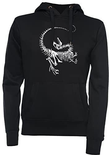 Vendax Velociraptor Skeleton Print Unisex Kapuzenpullover Schwarz