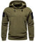 Cadeau Homme Capuche Hiver Pull Sweat Capuche Manches Longues Sportswear Sweat Tee Shirt Travail Hoody sous Pull Homme,Vert Armée XXL