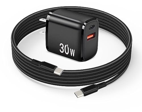 30W USB C Fast Charger for DJI Mini 2 SE, 4 Pro, 3 Pro, Air 2S, Avata 2, Mavic Drones - Dual Port USB + Type C Wall Charger With C to C Cable for DJI FPV Accessories, 6ft Long