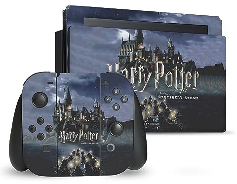Head Case Designs sous Licence Officielle Harry Potter Château Graphiques Vinyle Autocollant De Jeu Peau Autocollant Compatible avec Nintendo Switch Console & Dock & Joy-Con Controller Bundle