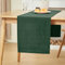 WAITER TREE Tischläufer Leinen Hochwertiger Tischläufer Tischwäsche Uni einfarbig Pflegeleicht Kollektion Tischläufer Leinenoptik Tischläufer ohne Quaste Tannengrün 35 x 240 cm
