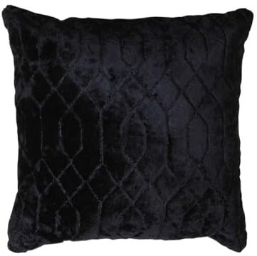 Dirk Davids Leuchten GmbH Kissen 45x45cm mit Füllung Deko Kissen Sofakissen schwarz mit Prägung