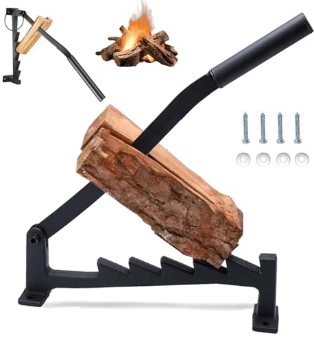 Separador de Troncos de Leña de Alta Resistencia, Galletas, Cuña, Divisor de Leña Montado en la Pared, Cortador de Troncos de Madera de Acero de Alto Carbono