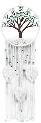 ISAKEN Attrape-rêves en Macramé Arbre de Vie Attrape-Rêves BohèMe Fait à La Main Capteur de Reves en Plumes pour Salon, Chambre à Coucher, Chambre D'enfant, Chambre D'enfant