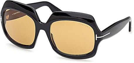 Tom Ford Unisex Adulto Ren Gafas, Shiny Black, 60