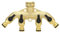 Taylor & Brown 4 Way Solid Brass Tap Garden Hose Splitter, Outdoor Utility Hose Connector Water Taps Divider Distributor With Individual On/Off Valves 3/4 for Watering Irrigation