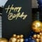 MASTRON Panneau « Happy Birthday » en feutre doré pailleté pour décoration d'arche de ballons – 1 pièce, unisexe, tous les âges, hommes, femmes