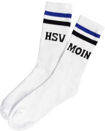 Hamburger SV HSV Sportsocken Socken Strümpfe 2er-Set ** Moin ** (DE/NL/SE/PL, Numerisch, 39, 42, Regular, Regular, Weiss)