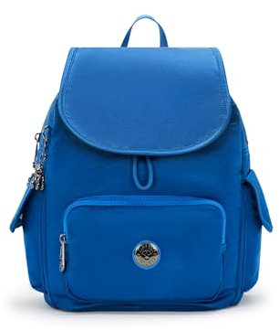 Kipling City Pack Kleiner Rucksack, Blau - Satin Blue, 10.75''L x 13.25''H x 7.5''D