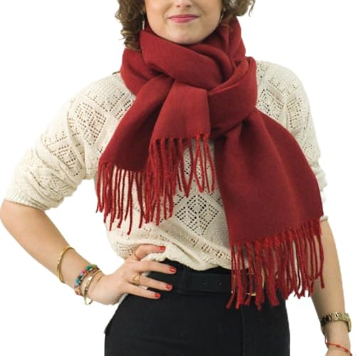 XIFRIKA Bufanda Larga XXL Suave y Cálida de Invierno con Flecos para Mujer | Tamaño 200 × 64 cm, suave y ligera, con flecos clásicos. Tejido de poliéster y disponible en 25 colores