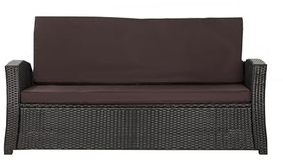 Setgarden® Bankauflage Polyrattan Gartenbank Sitzauflage, Bequeme Sitzauflagen für Gartenbänke – perfekte Auflagen für Ihr Gartensofa oder Ihre Hollywoodschaukel (Braun, 160x60x50 cm)