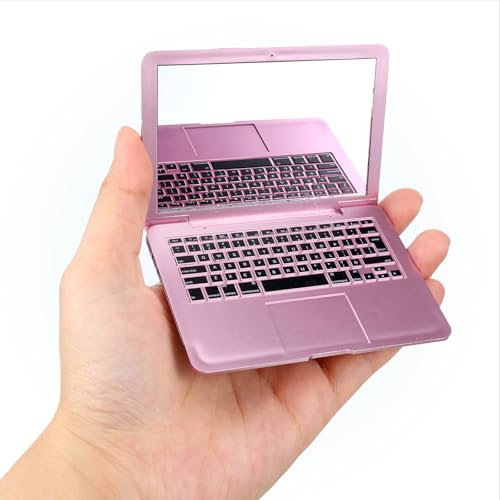 Mini Laptop Spiegel, Laptop Schminkspiegel Tragbarer Taschenspiegel Gefälschter Laptop Make up Spiegel Klappspiegel Makeup Spiegel Rasierspiegel Schmink Spiegel für Bilden, Puppenhaus Dekoration