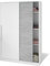 duehome | Armario de 2 Puertas Correderas, Barra de Colgar y Estantes, Armario para Dormitorio, Modelo Show, Acabado en Blanco Artik y Cemento, Medidas: 120 cm (Largo) x 200 cm (Alto) x 50 cm (Fondo)