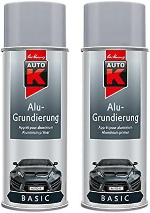 AutoK KWASNY 233 060 Basic Alu-Grundierung Grau Spray 400ml (Packung mit 2)