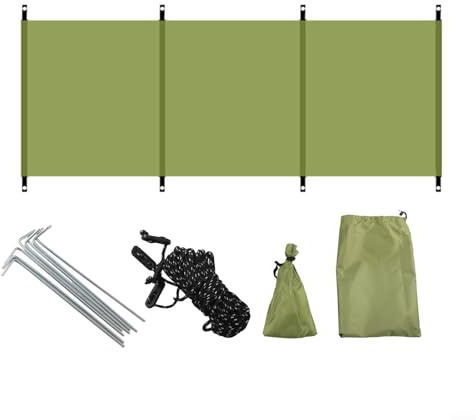 ZWEquipint Outdoor Privacy Wind Screen Shelter Camping Windbreak Shield Barrier,With Ground Stakes Ropes Storage Bag,For BBQ Picnic Tent Cooking(green（no pole）)