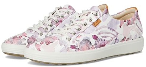 ECCO Women's Soft 7 Sneaker, White/Multicolor, 12-12.5