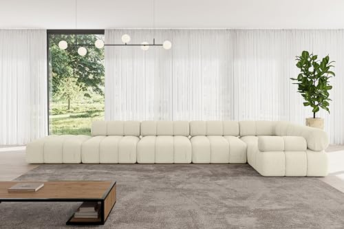 ALTDECOR Modulares Sofa Ecksofa in L-Form Corner modular Sofa Eckcouch Couch Wohnlandschaft Cauchsofa Polstersofa Felto-L3-475x190x70 cm Beige