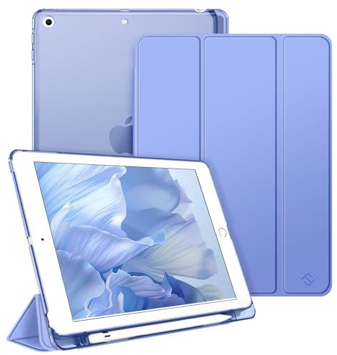 FINTIE Custodia con Pencil Holder per iPad 9.7'' 2018 2017 - Sottile Leggero Semi-Trasparente Cover con Auto Sveglia/Sonno Funzione per iPad 9,7 Pollici 2018 2017 (Ultra Blu)
