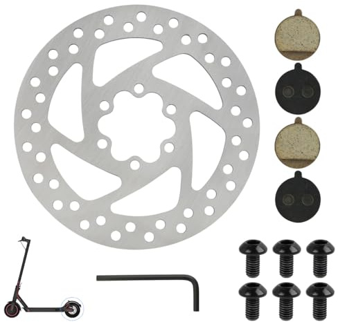 140 mm Bremsscheiben mit 2 Paar Bremsbeläge Ersatzscheibe Bremsscheiben Kompatibel für Segway Ninebot F20 F25 F30 F40 Elektroroller Kompatibel für KUGOO M4 / M4 Pro Electric Scooter, mit 6 Schrauben