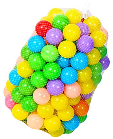Uonlytech 60 pièces Balles Plastique pour Garçon Fille Boules de Jeu Colorées Jouets Amusants pour Piscine Bain et Fête Résistantes et Sécurisées