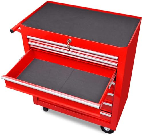 Gecheer carrello portautensili, cassettiera per attrezzi con 7 cassetti rosso per garage officina