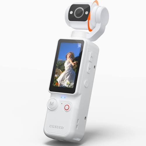 Portable Vlogging Camera, Pocket Body Camera with Audio & Video Recording | 7 Hour Power Mini Camcorder, Handheld POV Cameras with 180° Rotating Lens, Fill Light, 32GB Card for travel and daily vlog