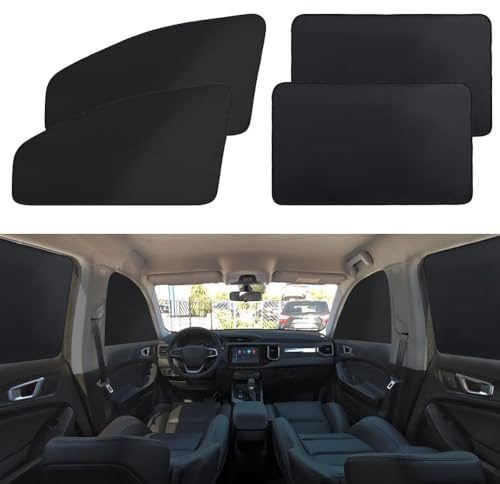 Parasol Coche para Mercedes Vito W447 2023 2024 2025, 4 Pcs Cortinas Magnéticas Ventanilla Lateral Protección UV Privacidad para SUV Camioneta Negro