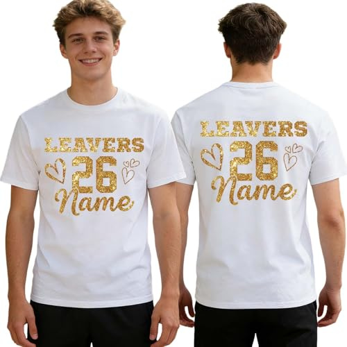 2026 Leavers Shirt Iron On Transfers for T Shirts - Personalised Iron On Vinyl Decals | Custom Tshirt Leavers Shirt Decorations | School Leavers Tshirt Iron On | Leavers T Shirt