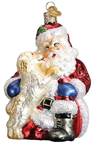 Old World Christmas Assortment of Santas Glass Blown Ornaments for Christmas Tree Puppy Love