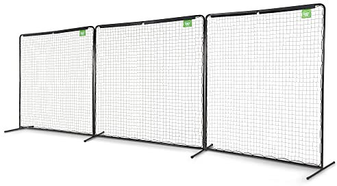 EXIT Toys Filet de Protection Sportif Backstop - 3 Grands Filets - Retient Les Balles sur Le Terrain de Jeu - Multifonctionnel - pour Le Volleyball, Badminton, Tennis et Plus - 300x900cm - Noir