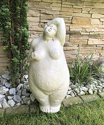 E-X Frauen Skulptur ° Hilda° Dicke Dame in Steinoptik ° Garten Figur ° Deko H 61 cm