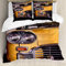 ABAKUHAUS New York Bettwäsche Set für Doppelbetten, Antique Yellow Taxi, Weicher Microfaserstoff Allegigeignet kein Verblassen, Gelb Grau