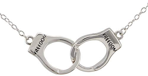 Serebra Jewelry Handschellen Charm Anhänger Kette Halskette aus 925 Sterlingsilber Polizei Freedom Freiheit