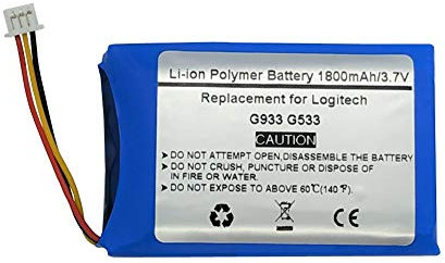 3,7 V 1800 mAh Akku für das drahtlose Logitech G933 G533 Headset, 533-000132