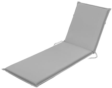 Traumnacht Komfort Liegenauflage Outdoor silber mit abnehmbarem Bezug, 190 x 58 x 6 cm, Öko-Tex zertifiziert, produziert nach deutschem Qualitätsstandard